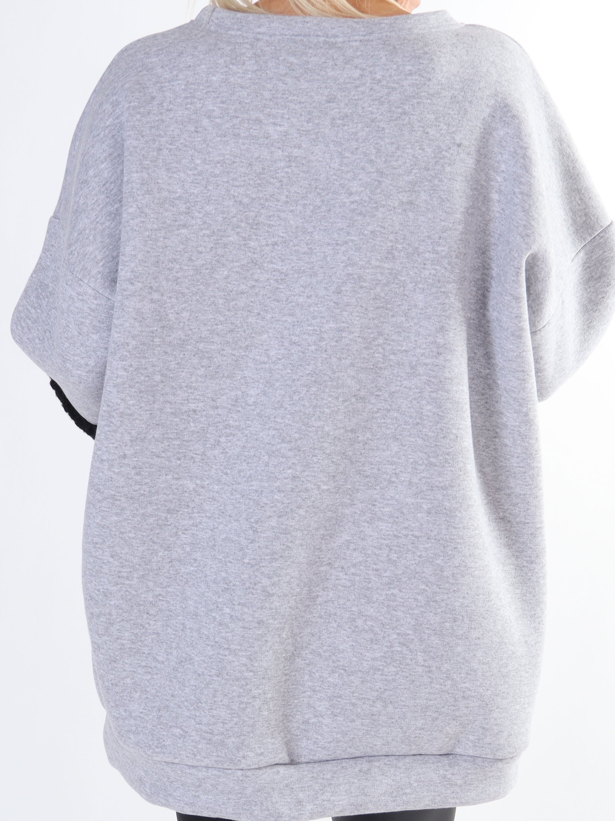 Fenya - Sweatshirt i stor storlek med detaljer i mjuk plysch